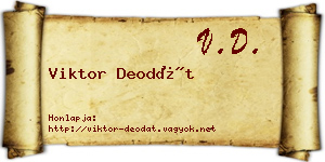 Viktor Deodát névjegykártya